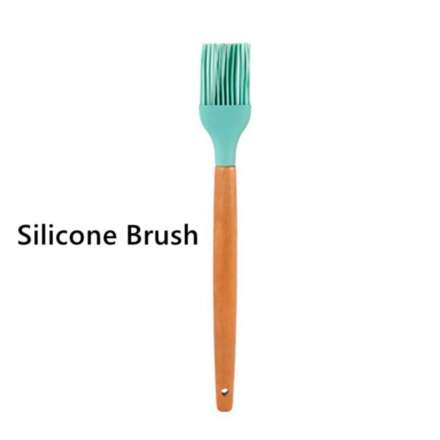 Food Grade Silicone Kitchenware Household Wooden Beech Handle Cooking Utensils Baking Tools Non-stick Spatula Kitchen Accessorie