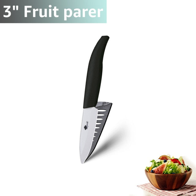 Ceramic Knives Kitchen knives 3 4 5 6 inch Chef knife Cook Set+peeler white zirconia blade Multi-color Handle High Quality