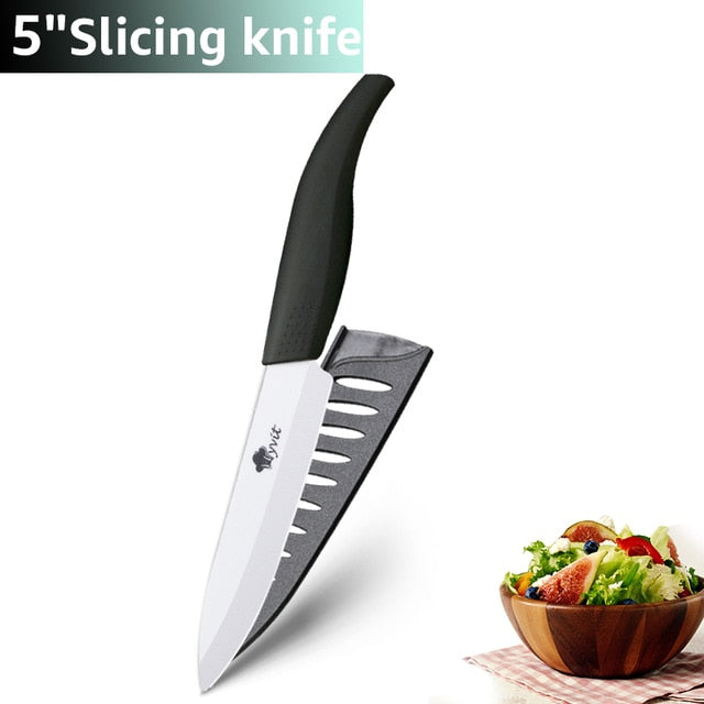 Ceramic Knives Kitchen knives 3 4 5 6 inch Chef knife Cook Set+peeler white zirconia blade Multi-color Handle High Quality