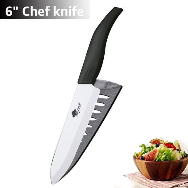 Ceramic Knives Kitchen knives 3 4 5 6 inch Chef knife Cook Set+peeler white zirconia blade Multi-color Handle High Quality