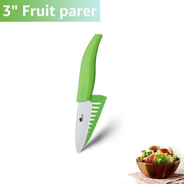 Ceramic Knives Kitchen knives 3 4 5 6 inch Chef knife Cook Set+peeler white zirconia blade Multi-color Handle High Quality