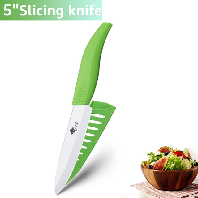 Ceramic Knives Kitchen knives 3 4 5 6 inch Chef knife Cook Set+peeler white zirconia blade Multi-color Handle High Quality