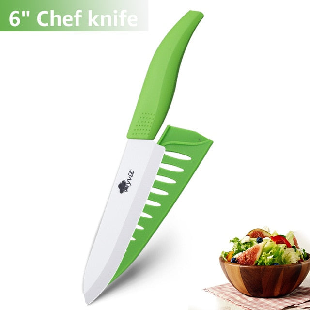 Ceramic Knives Kitchen knives 3 4 5 6 inch Chef knife Cook Set+peeler white zirconia blade Multi-color Handle High Quality