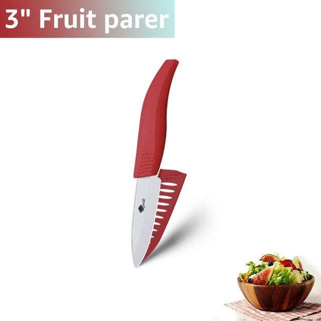 Ceramic Knives Kitchen knives 3 4 5 6 inch Chef knife Cook Set+peeler white zirconia blade Multi-color Handle High Quality