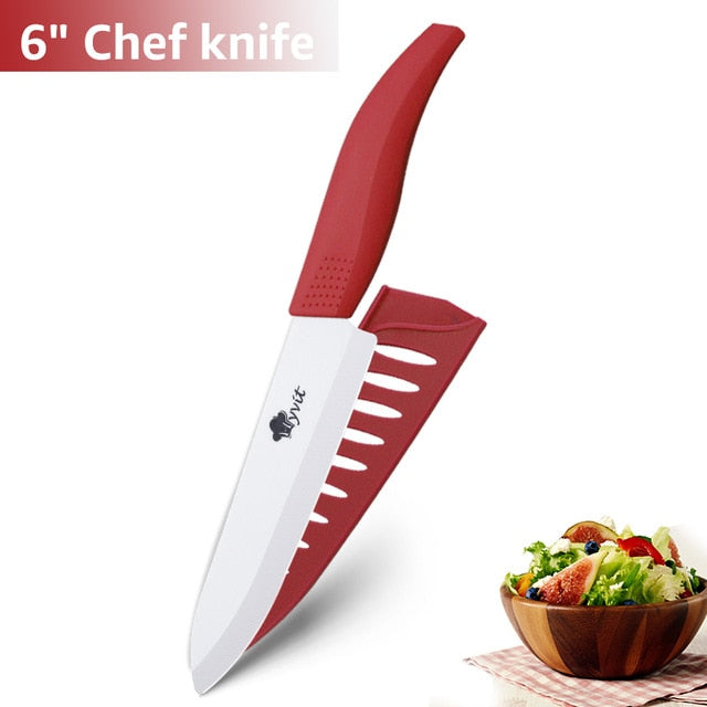 Ceramic Knives Kitchen knives 3 4 5 6 inch Chef knife Cook Set+peeler white zirconia blade Multi-color Handle High Quality