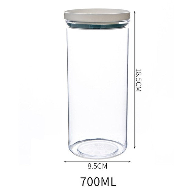 WBBOOMING 2 Different Color Sealed Ring Bottles Kitchen Storage Box Transparent Food Canister Keep Fresh New Clear Container