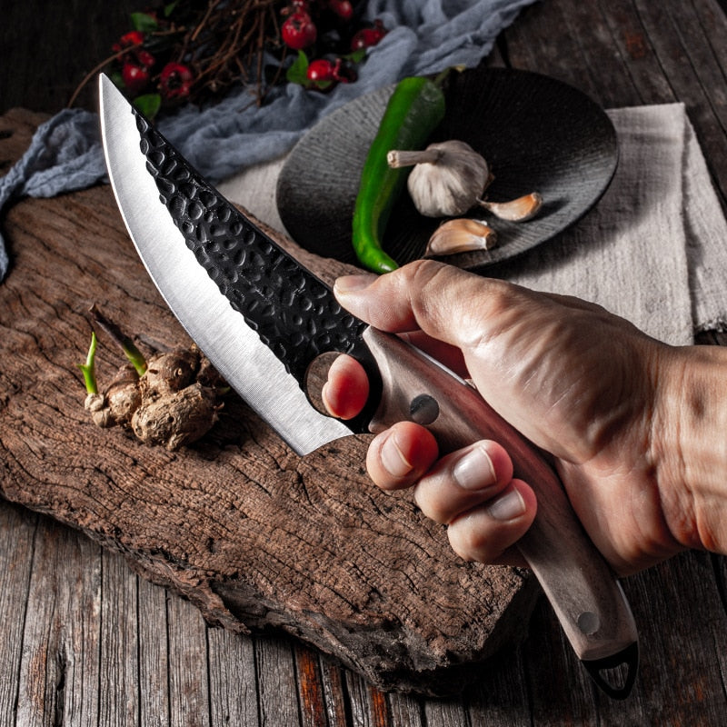 5.5" Meat Cleaver Hunting Knife Handmade Forged Boning Knife Serbian Chef Knife Stainless Steel Kitchen Knife Butcher Fish Knife