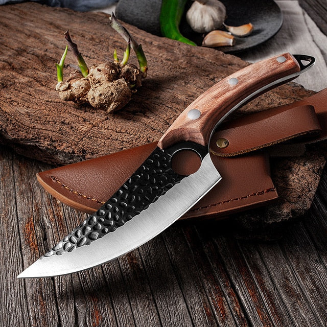 5.5" Meat Cleaver Hunting Knife Handmade Forged Boning Knife Serbian Chef Knife Stainless Steel Kitchen Knife Butcher Fish Knife