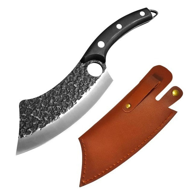 5.5" Meat Cleaver Hunting Knife Handmade Forged Boning Knife Serbian Chef Knife Stainless Steel Kitchen Knife Butcher Fish Knife