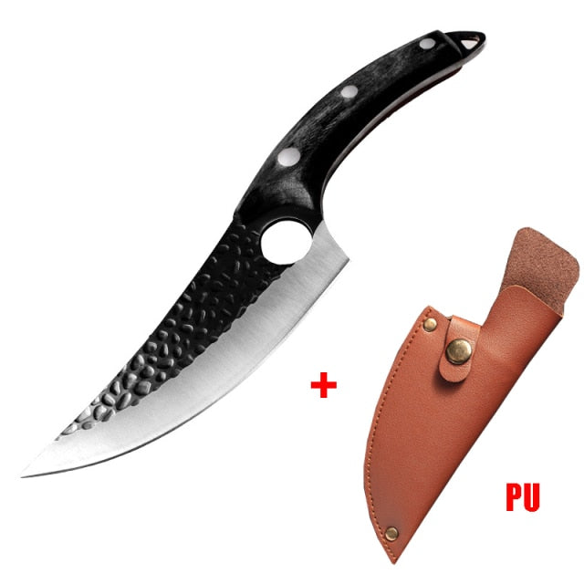 5.5" Kitchen Knife Meat Cleaver Slaughtering Butcher Knife Chopping Boning Knife Raw Fish Filleting Cooking Tool