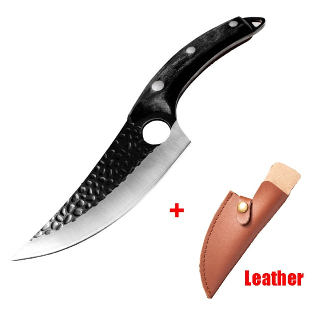 5.5" Kitchen Knife Meat Cleaver Slaughtering Butcher Knife Chopping Boning Knife Raw Fish Filleting Cooking Tool