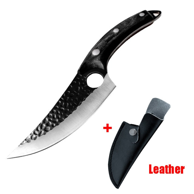 5.5" Kitchen Knife Meat Cleaver Slaughtering Butcher Knife Chopping Boning Knife Raw Fish Filleting Cooking Tool